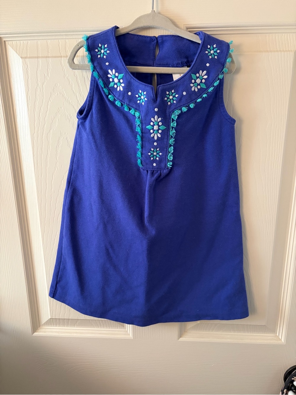 Girls Gymboree  Sleeveless Embroidered Royal Blue Dress